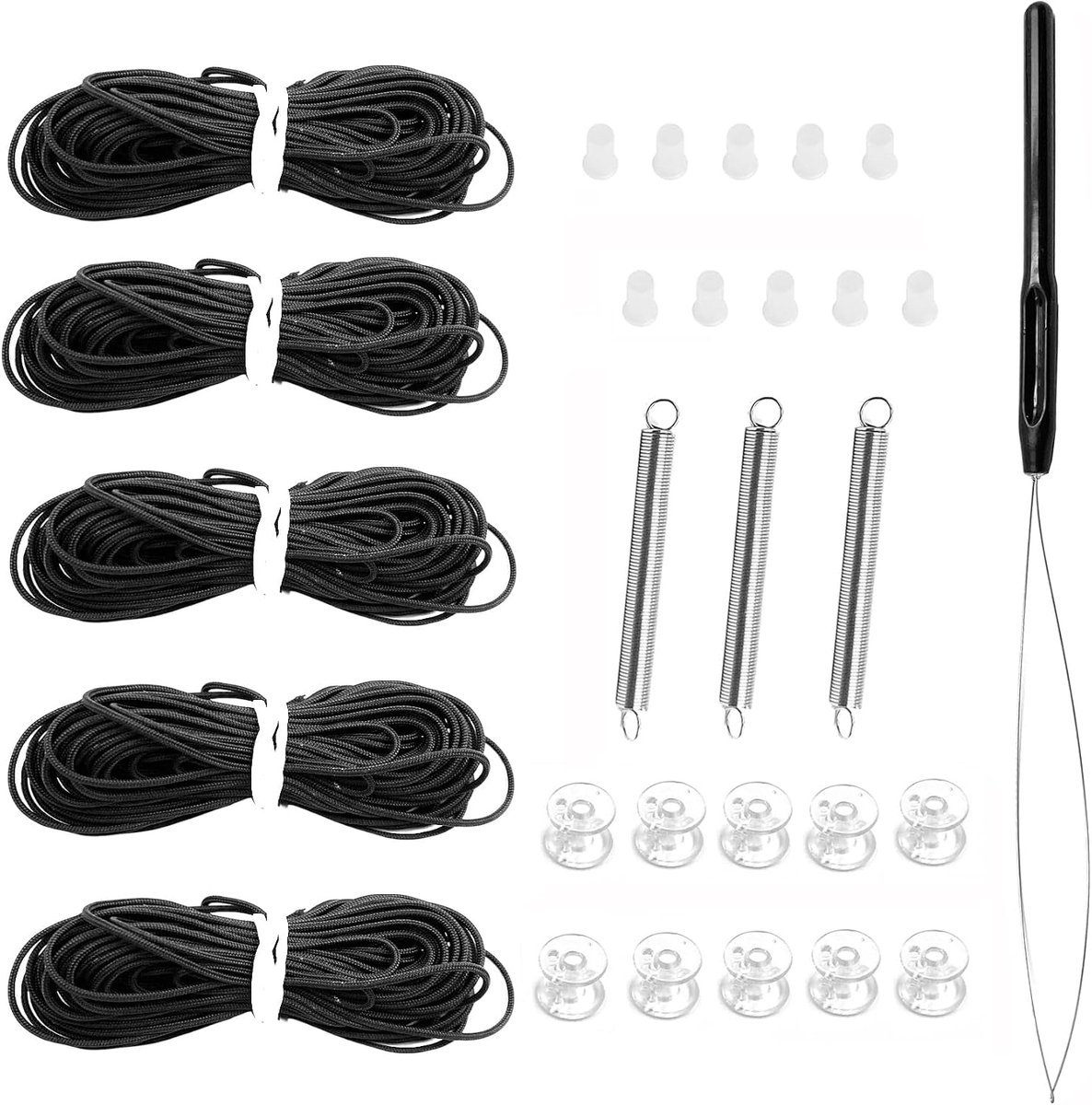 Reparatieset voor Ramen, RV Camper Vervangingsjaloezieën Reparatieset voor Dag- en Nacht Geplooide Schaduw, Zwart