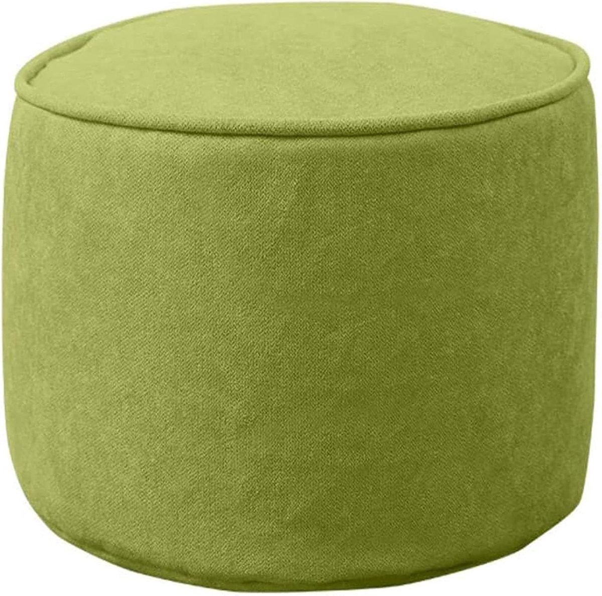 Ronde Poef - Voetenbankje Krukje - Ontspannen Zitten - Afneembare Hoes - 40x40x30cm - Lichtgroen