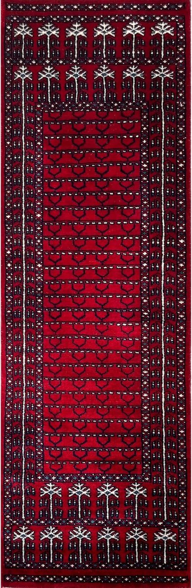 Wollen Loper Tapijt Rood 2x6ft Parda