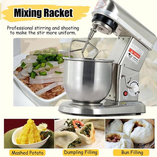 Keukenrobot 3-in-1 - Mixer Deegmachine - Bakken en Mixen - Krachtige 500W Motor - 10 Liter Kom - Wit — afbeelding 3