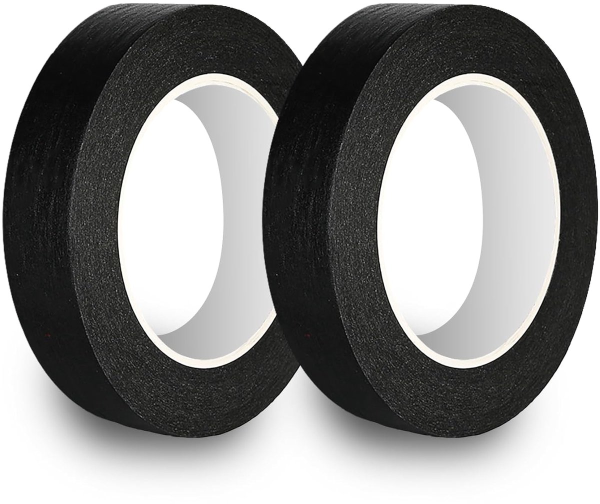 2 rollen, zeer goede hechting, 20 mm x 50 m, voor het afdekken van schilderwerk en decoratie binnen en buiten, zwart