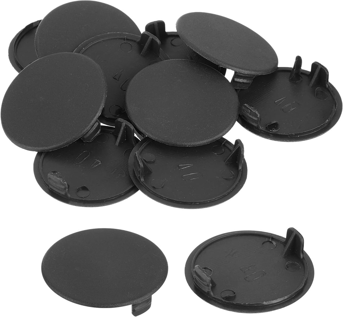 10 stuks scharniergatafdekkingen, 40 mm diameter verborgen gaten van kunststof, ronde doppen voor meubelkast, zwart