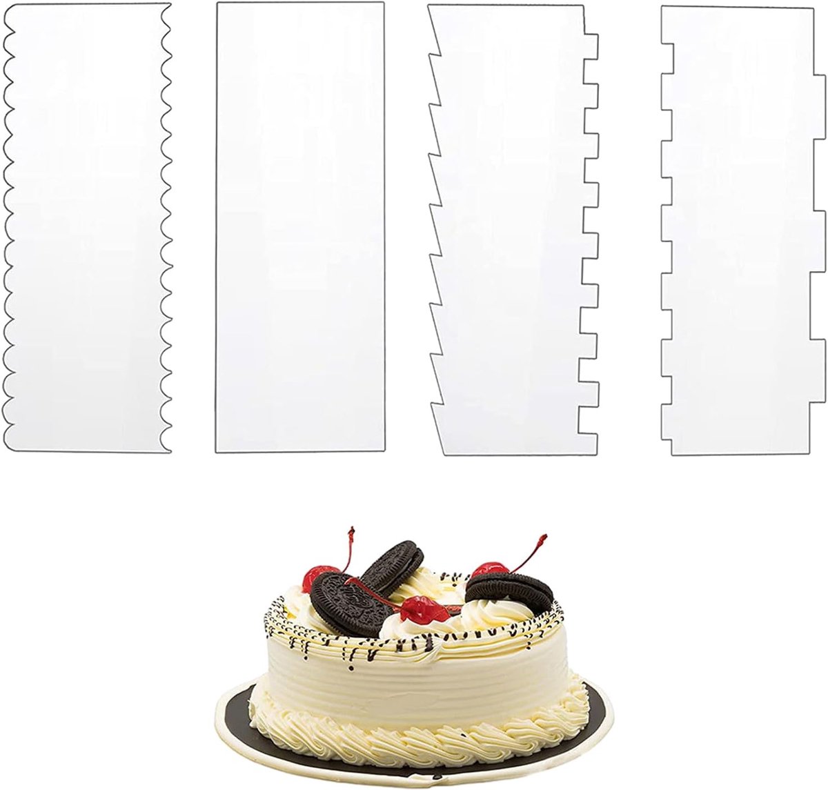 Dubbelzijdige Dikke Vaatwasserbestendige Schraper | Acryl Glazuur Gladmaker voor Botercrème Glazuur Decoratie Bakken Liefhebber Beginner Thuis