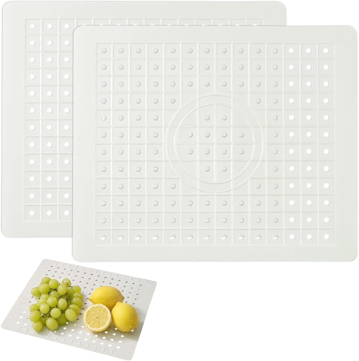 2 Stuks Spoelbakmat van Rubber, 31 x 26 cm Spoelbakmat | Beschermmat voor Spoelbak, Bescherming voor Spoelbak, voor de Bodem van de Keukenspoelbak, Bestek en Glaswerk