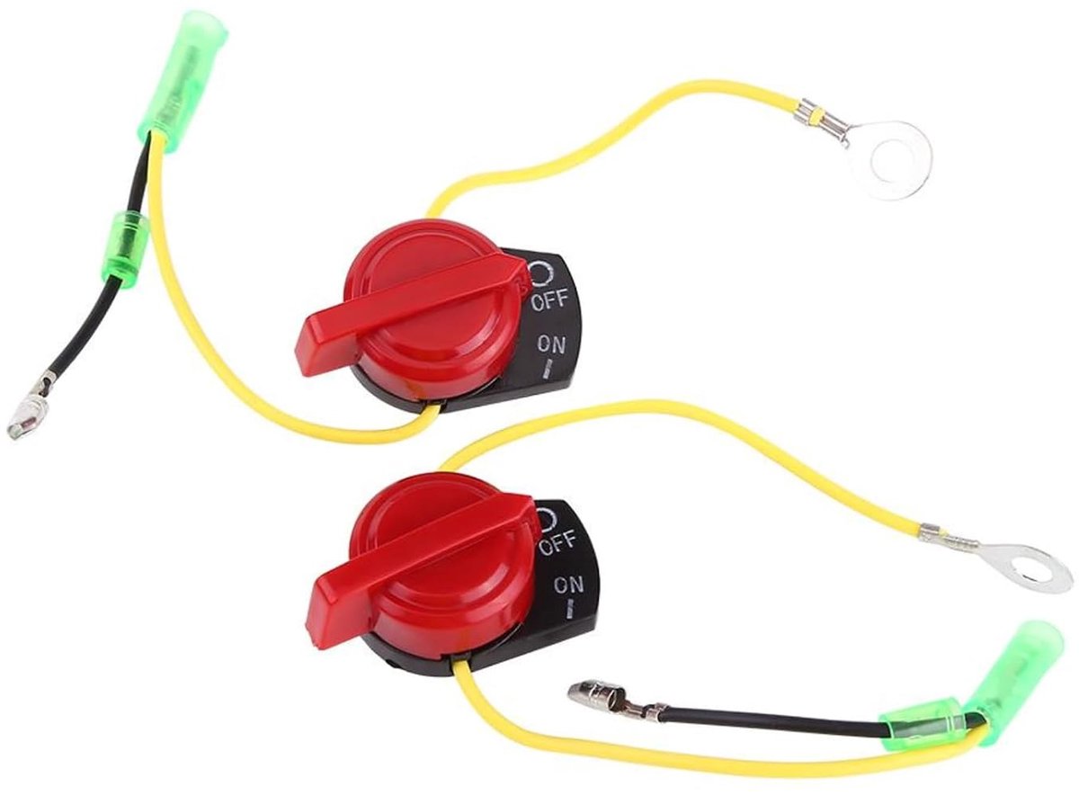 2 stuks motorfiets aan/uit motor schakelaar, motorfiets motor stop aan/uit schakelaar voor Honda GX120 GX160