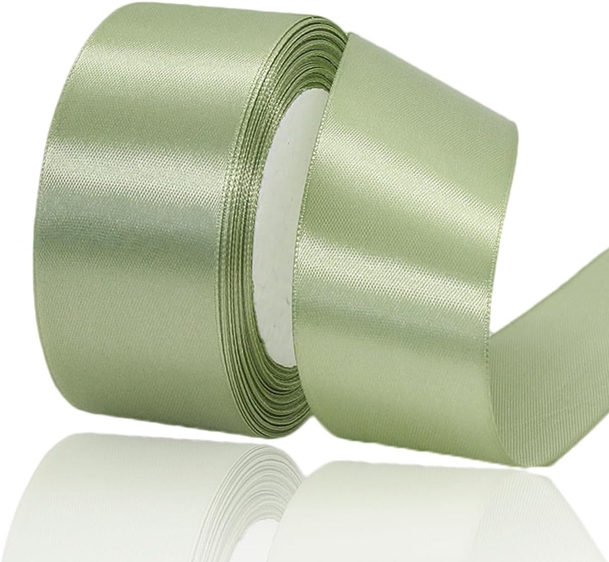 eucalyptusgroen, 40 mm breed, 23 meter satijnen lint, saliegroen, cadeaulint, stoffen lint, strik, decoratief lint voor geschenkverpakking, knutselen, verjaardag en decoratie van
