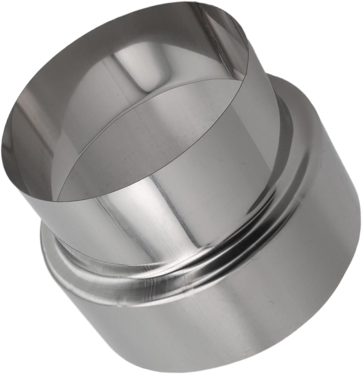 120 mm tot 100 mm kanaalreductiemiddel roestvrij staal hittebestendige buisconnector voor schoorsteen open haard fornuis oven ventilatiesysteem met veilige wikkelnaad zilver