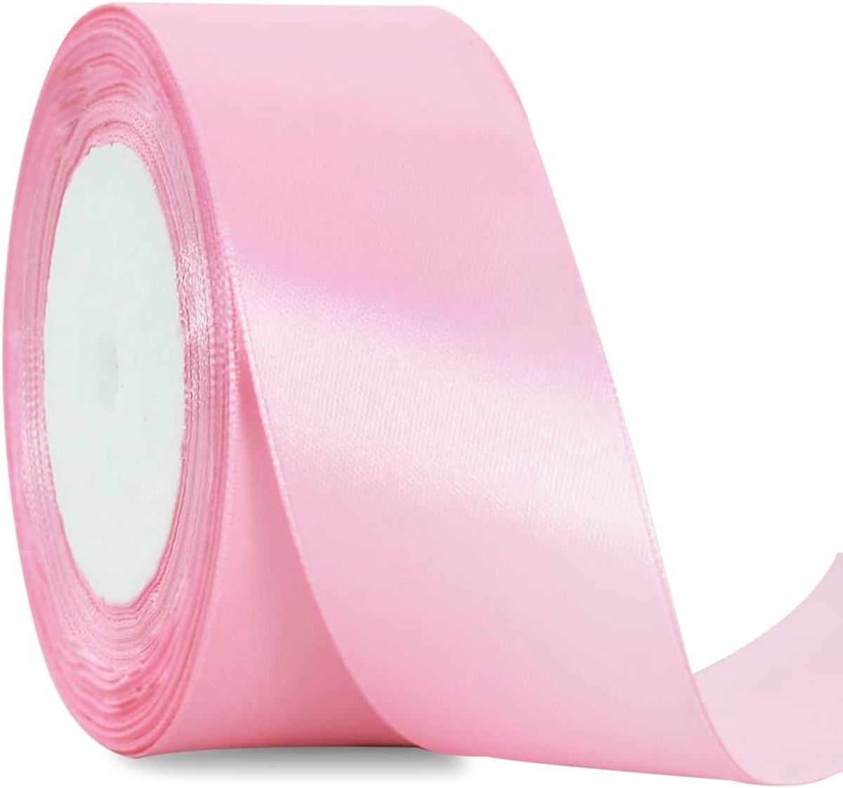 Satijnenlint lichtgoudkleurig, breed, massief lint voor bruiloft, auto, snijden, ceremonie, grote opening, stoelvet, haarwerk, handwerk, feest, decoratie - Roze 4cm x 20m