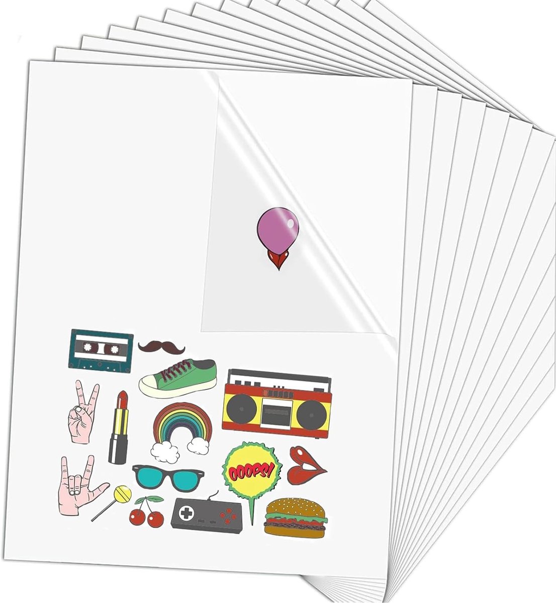 25 vellen A4 inkjet-vinylstickers, 100% helder, zelfklevend, voor laser- en inkjetprinters
