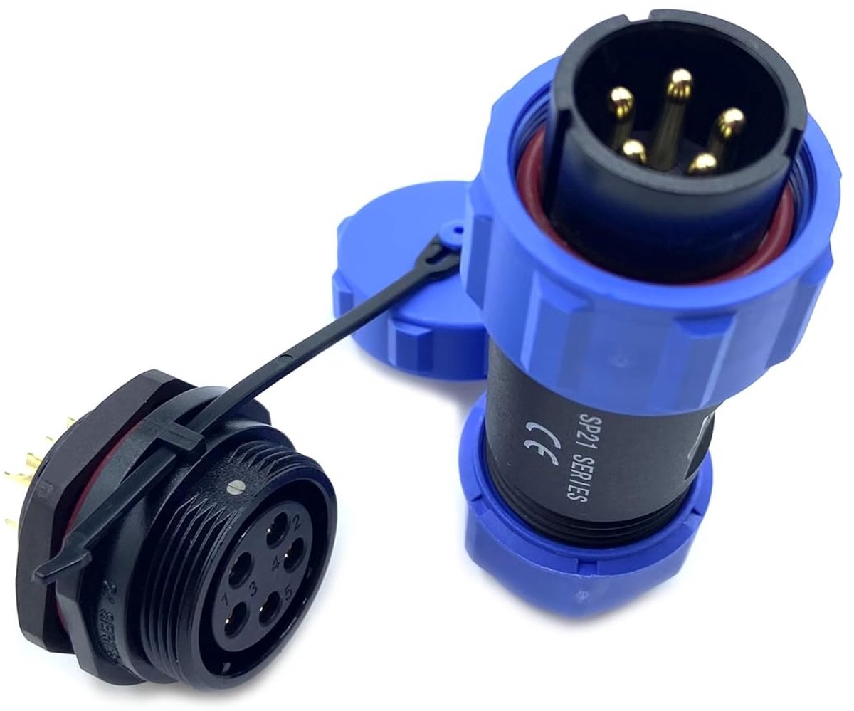 Serie IP68 5-polige waterdichte luchtvaartstekker, mannelijke stekker, ronde stekker met moer-installatie, rechte luchtvaartstekker, gebruikt in industrie en luchtvaart