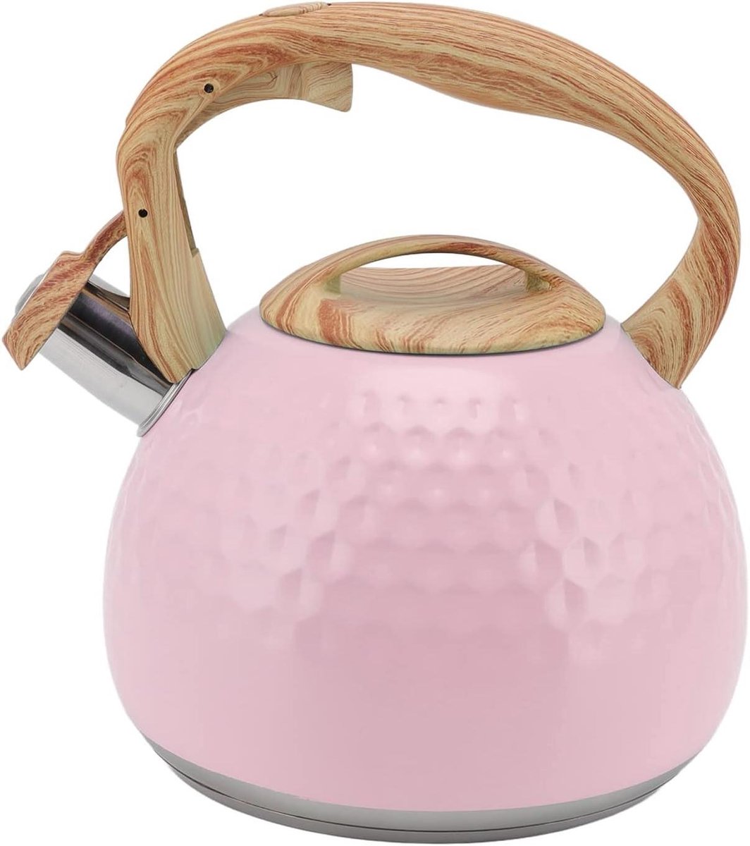Theeketel met Fluit - Waterkoker Roze - Thee Zetten - Veilig Handvat - 3 Liter - Roze