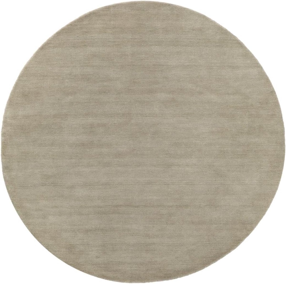 Handloom Vloerkleed, Ø 150 cm, Greige | Rond, Middelpolig, Alleen chemisch reinigen, Woonkamer, Eetkamer, Slaapkamer, Hal