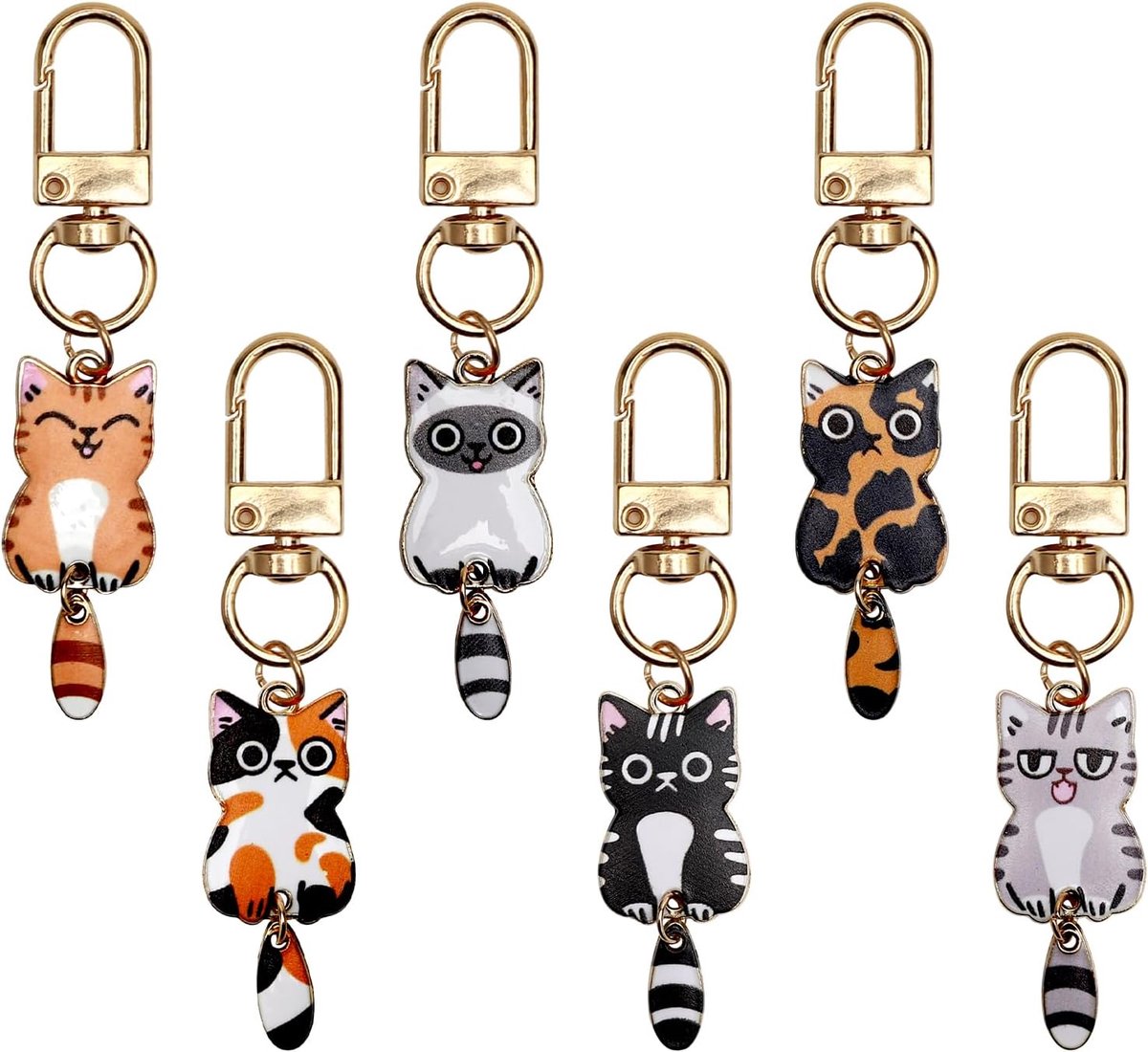 Schattige kattensleutelhanger, cadeaus voor kattenliefhebbers voor vrouwen en mannen, geschenken met kattenmotief, mini-sleutelhanger