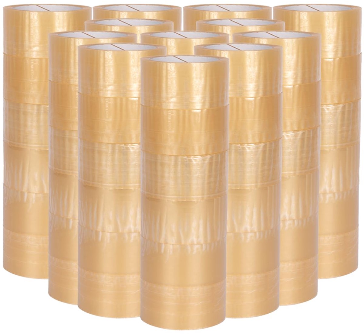 verpacking Tape, transparant, stil, afrollend, 50 mm x 66 lfm, verpakkingstape, pakketplakband, 72 stuks