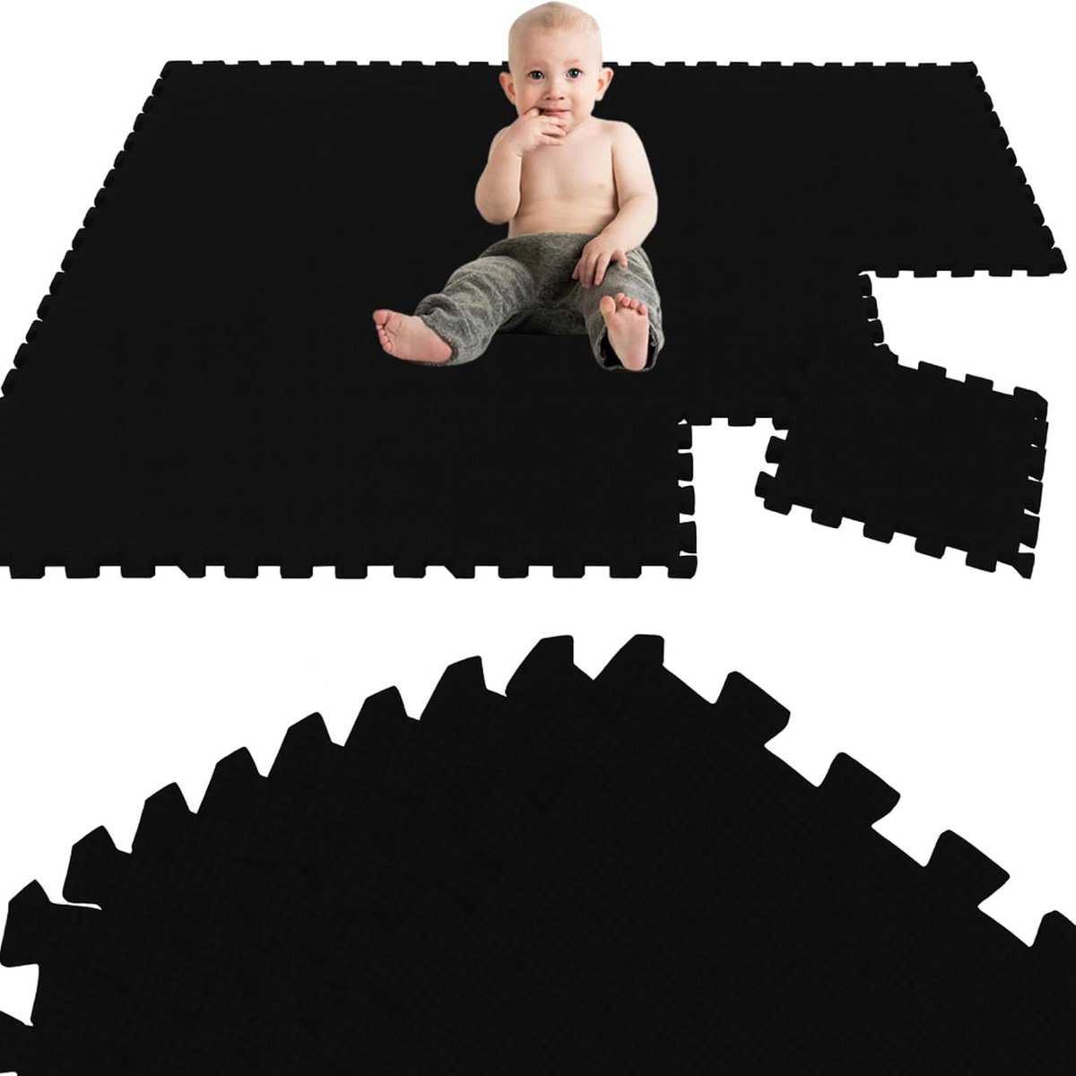 18-delige Baby Speelmat vanaf de Eerste Maand - 30x30 cm EVA Foam Tegels - Opvouwbare Kruipmat met Antislip Oppervlak - Zachte Kruipdeken en Puzzle Vloermat voor de Kinderkamer en Babykamer