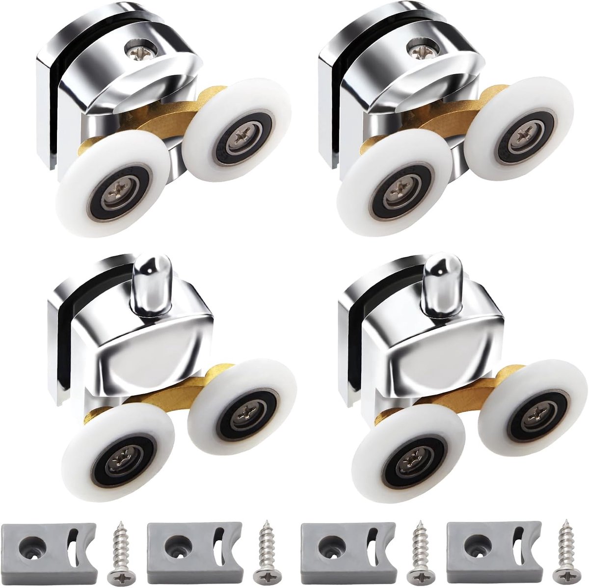 Set van 4 rollen voor douchedeur, schuifdeur, glazen douchewand, 23 mm