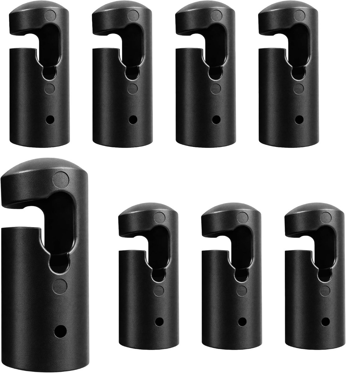 Dop voor Net met Ring Type G - Stabiele Houder en Paalkap 25mm - UV-bestendig - Snelle Montage - Accessoires voor Trampolines 8-15ft - Zwart 8 Stuks