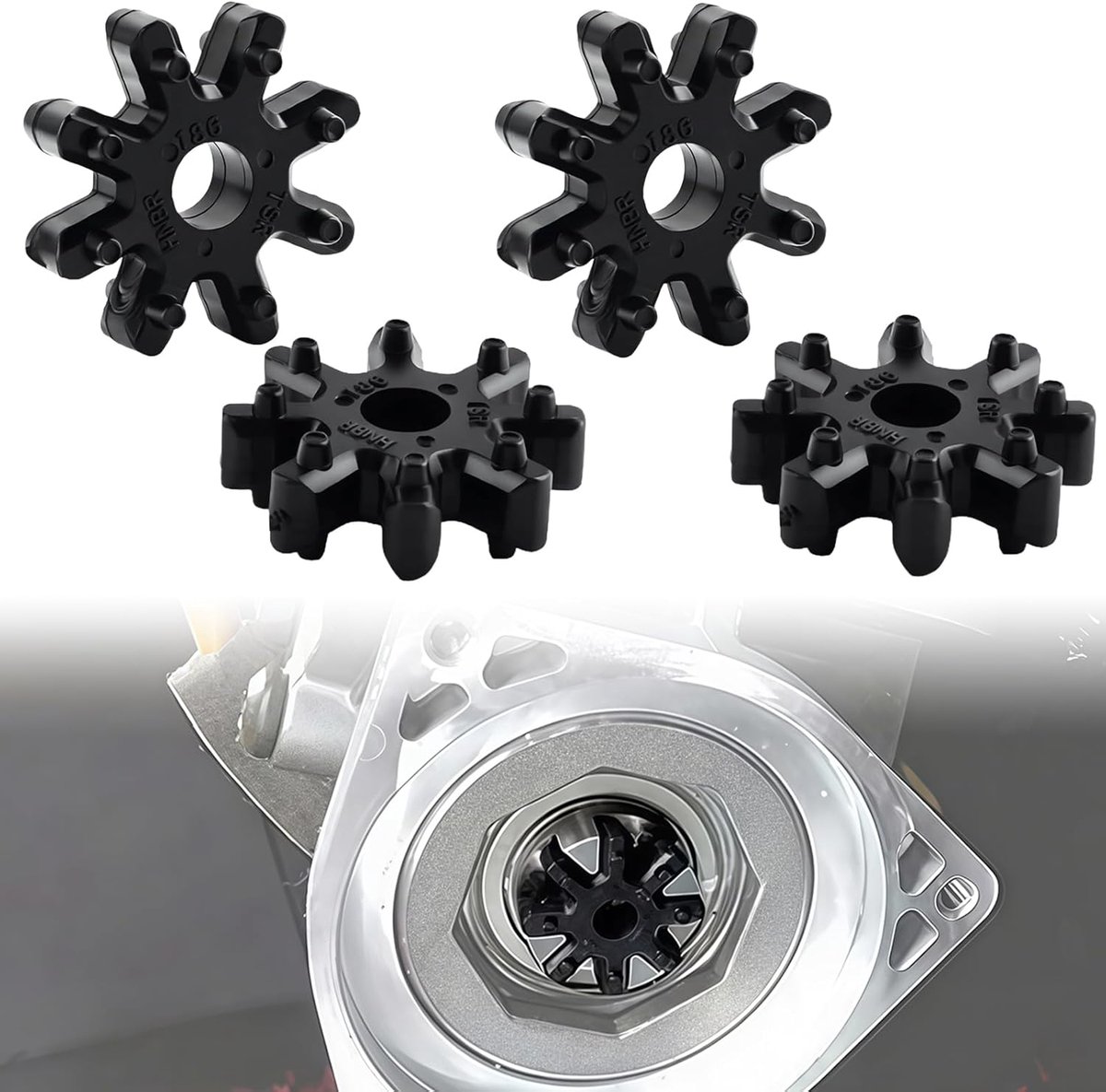 4 stuks flexibele koppeling voor stuurinrichting, stuurkoppeling, accessoires voor stuurkolommotor, stuurkolom 563152K000FFF kunststof-rubberen wiel voor Hyundai KIA