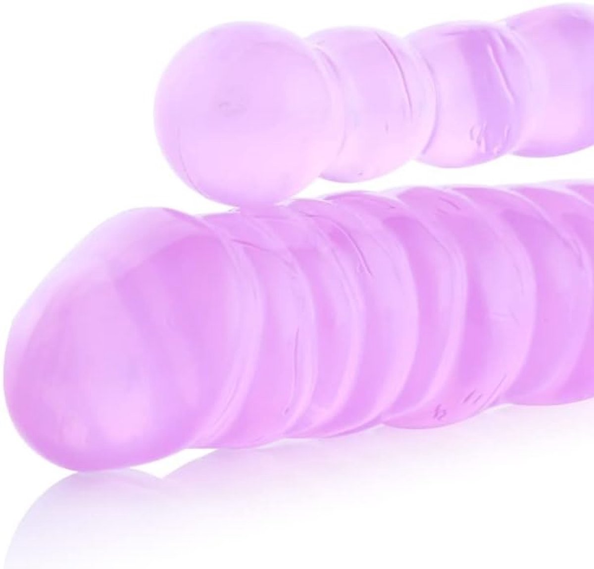 Dildo 23 cm - dubbel ribbel - TPU en TPE - voor vaginale en anale penetratie - SnelShoppen