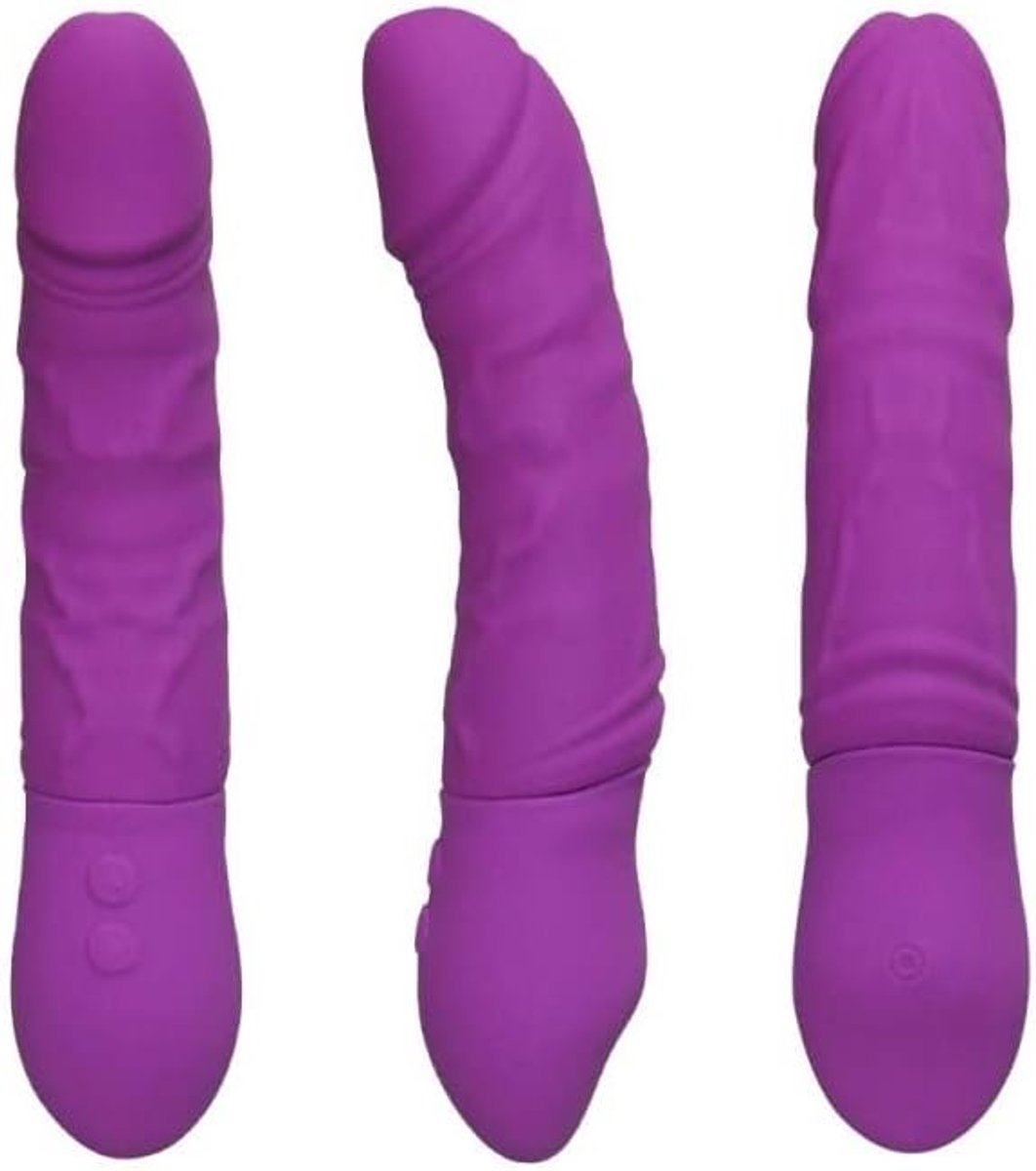 Dildo vibrator 22 cm - paars - realistisch - dubbele rotatie voor intens genot - SnelShoppen