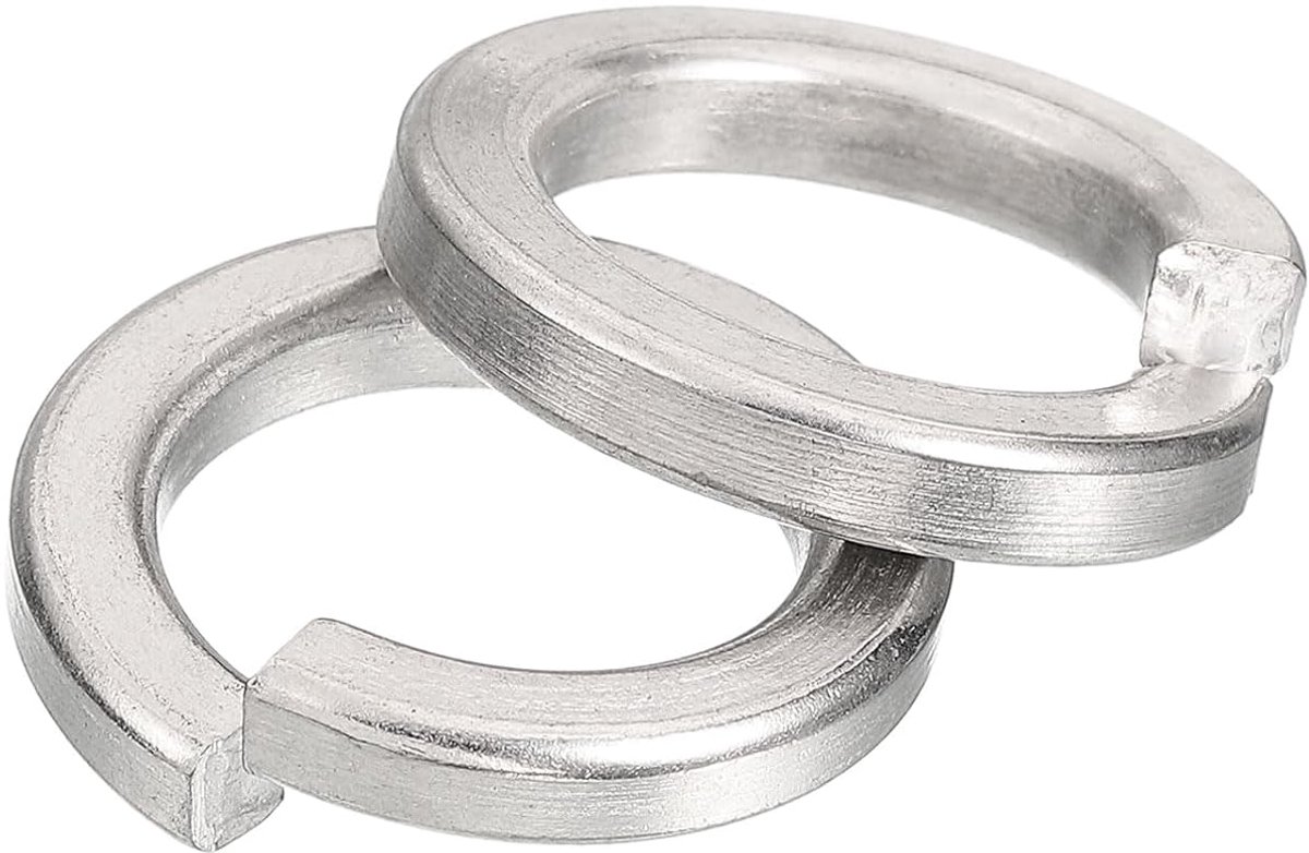 Borgringen met vering, M18 assortiment van gedeelde veiligheidsschijven van roestvrij staal 316 voor schroeven moeren, zilver