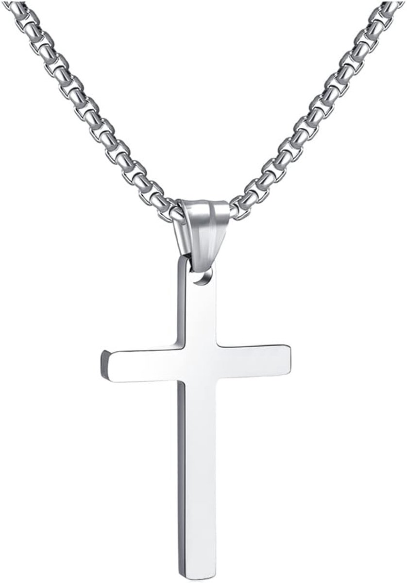 Roestvrij Staal Kruis Ketting voor Mannen Zilver/Goud/Zwart Kruis Ketting voor Vrouwen Kleine Kruis Hanger Ketting Eenvoudige Sieraden Kruis Ketting voor Heren