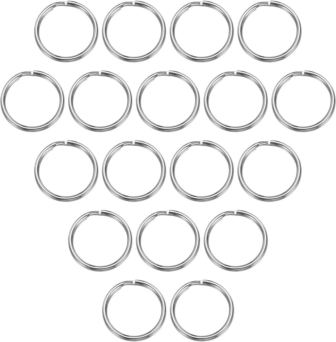 Sleufringen, 2 mm dik 30 mm dik 304 roestvrij staal stevige sleutelring gesp voor sleutelhangers autosleutelhanger, 20 stuks