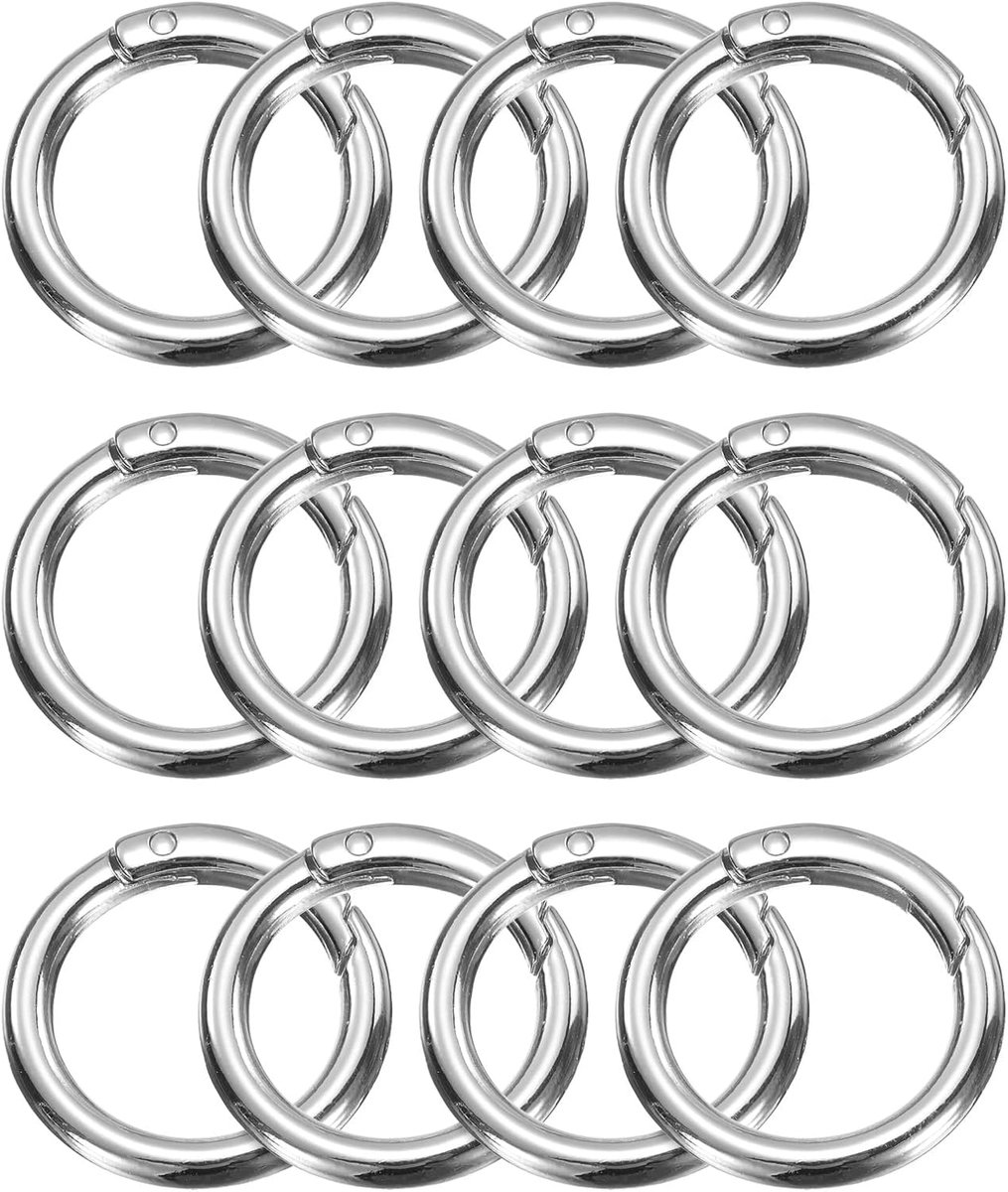 Veerringen van metaal, 1 inch ronde klikhaken voor sleutelhanger, doe-het-zelf tas, handtas, kleur zilver