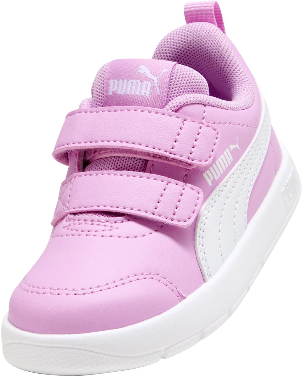 Baskets Basse Enfant à Scratches Courtflex V3 V inf Mauve-blanc