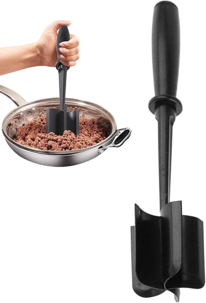 Gehaktmolen - Vleesmolen Keuken - Maaltijden Bereiden - Antiaanbak Ontwerp - 28 cm - Zwart