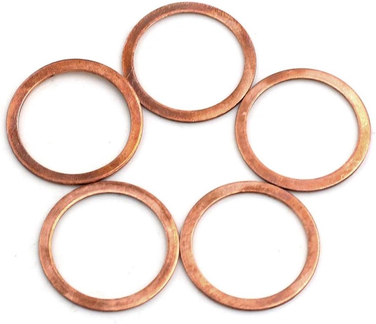 Sourcing map 5 stuks 24 mm binnendiameter koperen sluitringen afdichtring voor auto