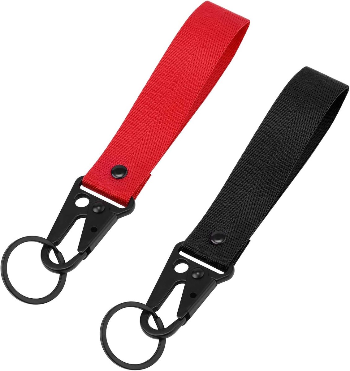 2st Motorfiets Sleutelhangers, Zwart en Rood Stoffen Sleutelhanger Stijlvol Motorfiets Lanyard voor Sleutels Anti-Verlies Sleutelhanger voor Mannen Vrouwen Auto's Motorfietsen Fietsen
