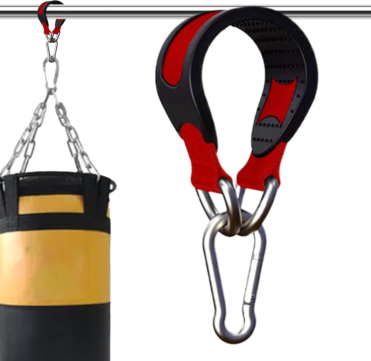 Bokszak Bevestigingsriem - Zandzak Ophangsysteem - Kracht Training - Snel Gemonteerd - 2.5x25 cm - Rood