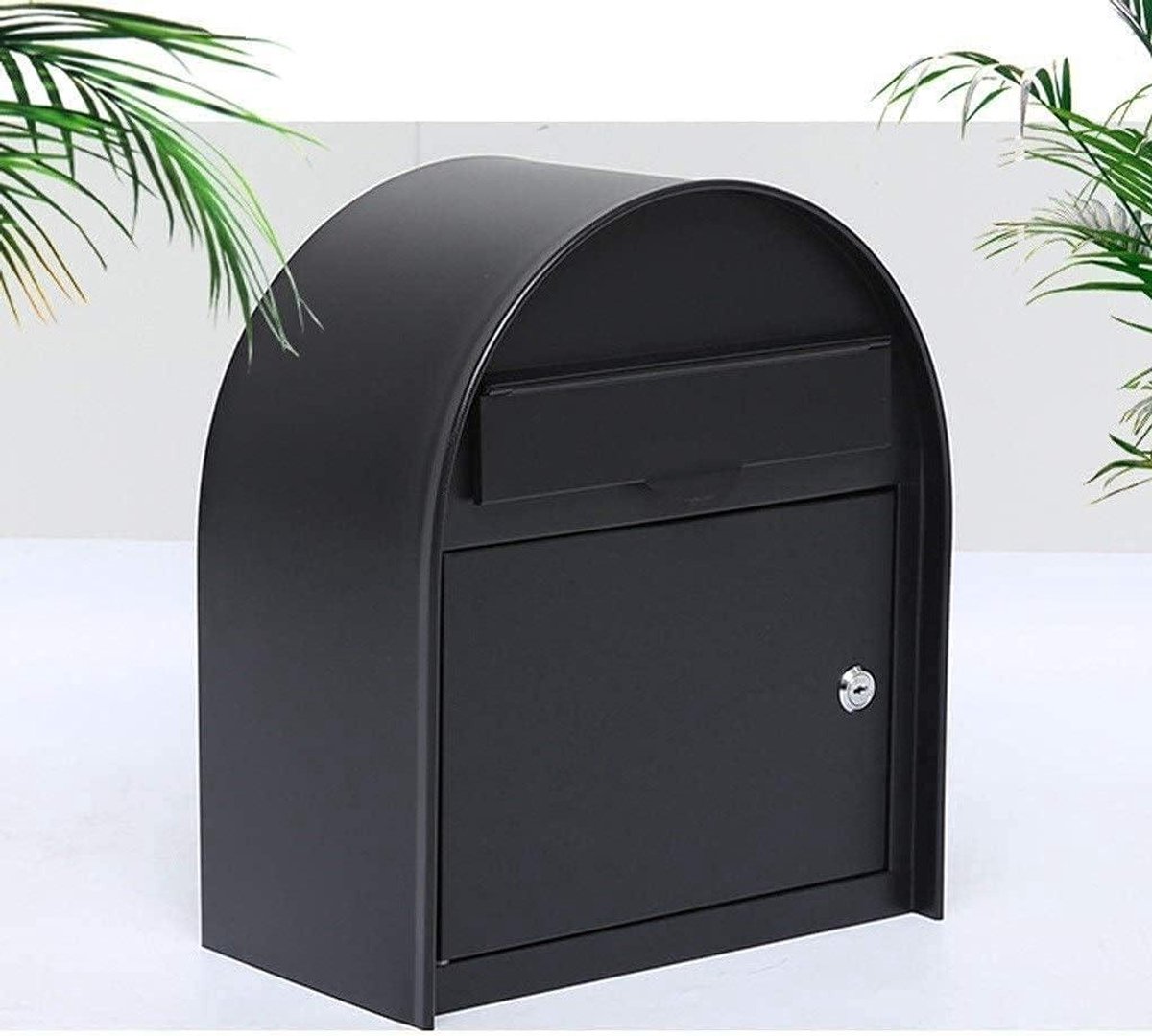 Wand brievenbus - Pakketbox brievenbus - Post ontvangen - Inclusief krantenrol - 38 cm hoog - Zilver antraciet