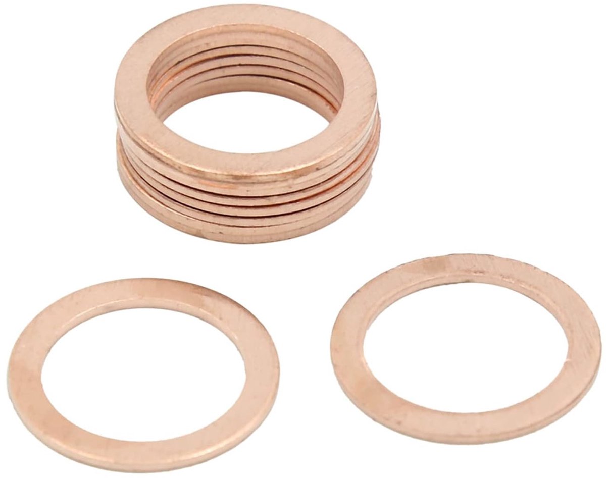Sourcing map 16 mm dia interne sluitring koper, platform, afdichting, 10 stuks