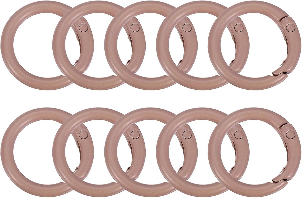10 stuks 25 mm O-ringclips, zinklegering, kleurrijke veer-O-ringen, ronde clip-karabijnhaken, gespen, doe-het-zelf accessoires voor tassen en portemonnees (kaki)