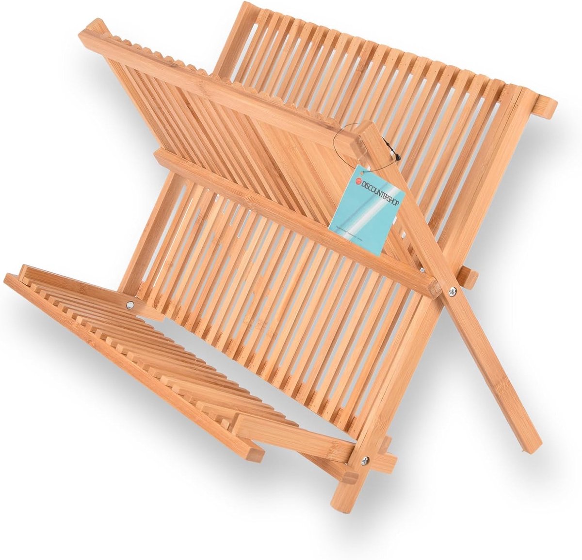 Afwasrek 42cm - Lichtbruin Bamboo - Duurzaam en Compact - Voor Organisatie in de Keuken - SnelShoppen