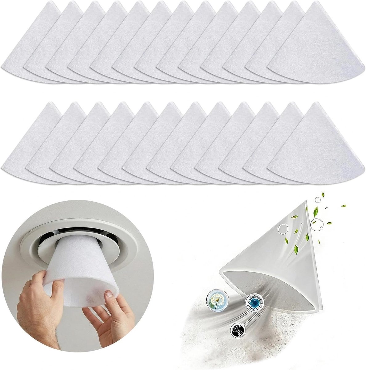25 Stuks Kegelfilter DN 125 G4, Filter voor Ventilatiesysteem, Kegelfilter voor Ventilatie, Ventilatiefilter met Diameter 125 mm voor Diverse Ventilatiesystemen in Huis