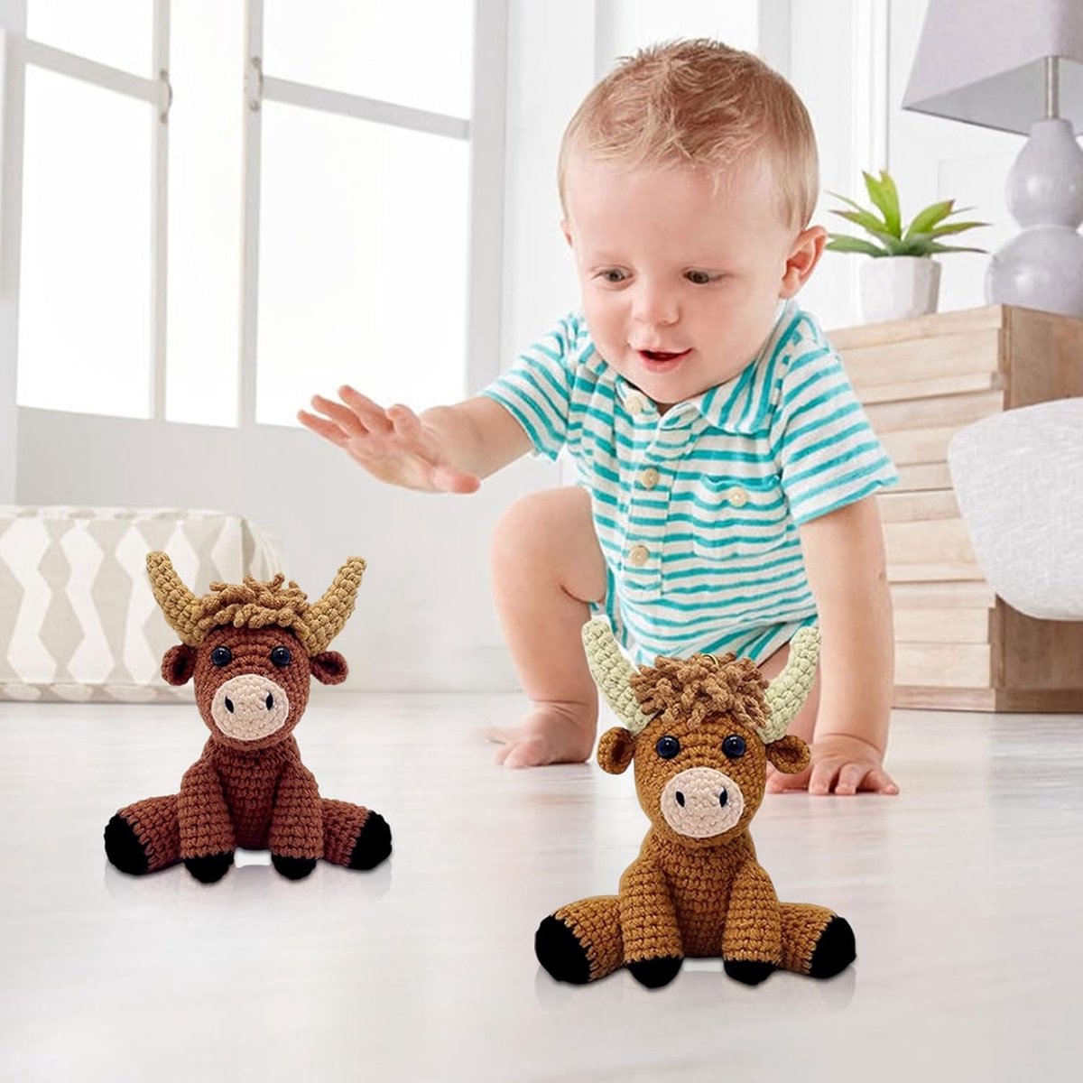 2 stuks haaknaalden voor beginners, dieren haakset, kalfbreiset, volwassenen kinderen, haaknaaldenset voor beginners, schattig gehaakte kalf, prachtig creatief cadeau