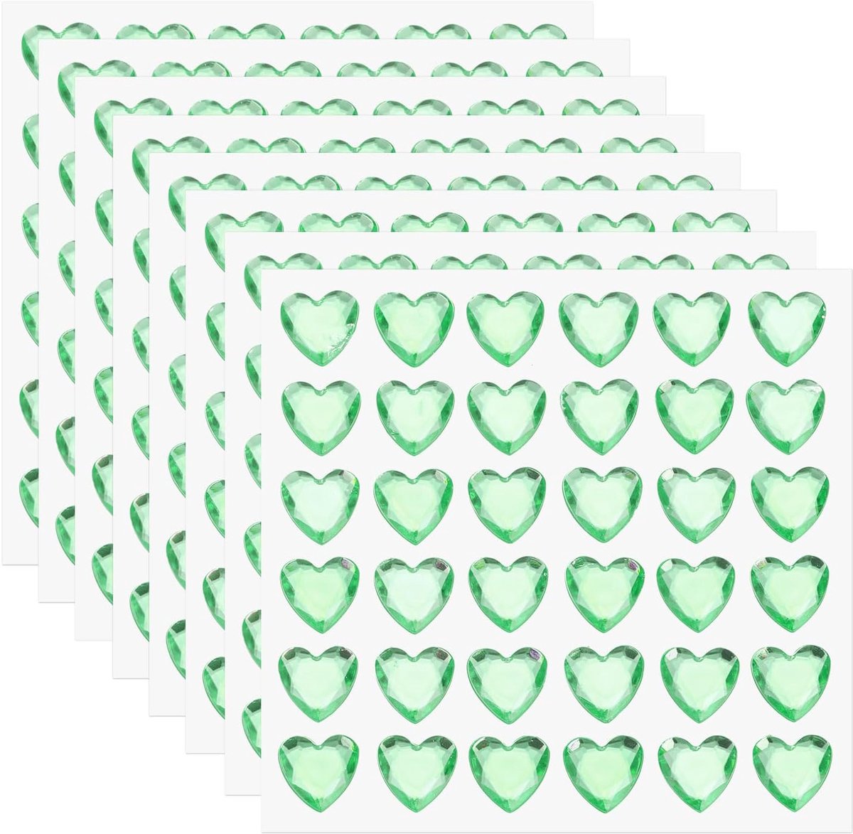 Strassteentjes, 10 mm, zelfklevende strassteentjes, sieradenstickers voor het maken van sieraden, Valentijnsdag, make-up, doe-het-zelf knutselen, groen