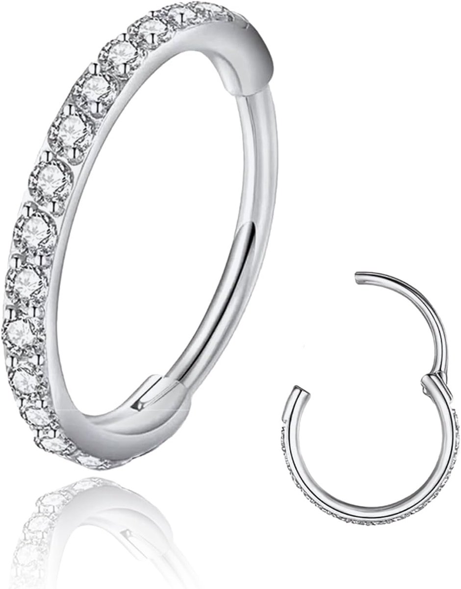 Neus ring-baksteen inlay enkele ring, 8*8*1.2mm, 1, 1