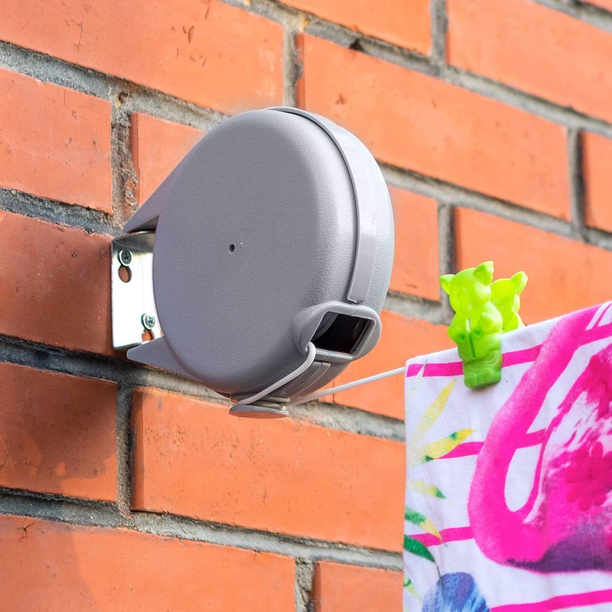 Kledinglijn retractabel 12 m - roestvrij staal - UV-bestendig - ideaal voor buitengebruik - SnelShoppen
