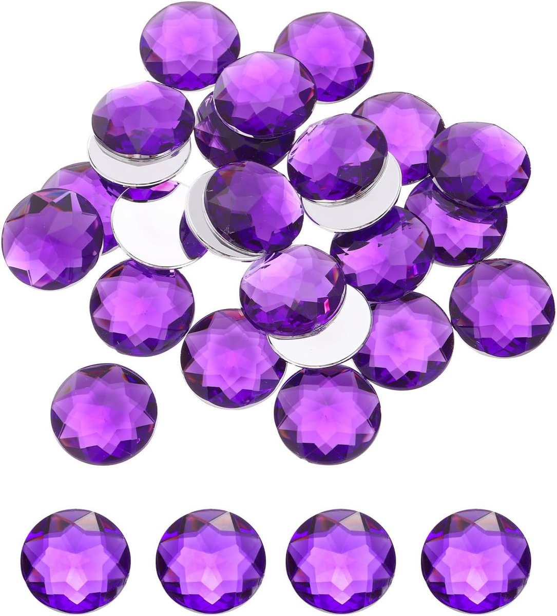Strassteentjes met platte achterkant, 25 mm, voor kleding, schoenen, decoratie, knutselen, geschenken, 25 stuks