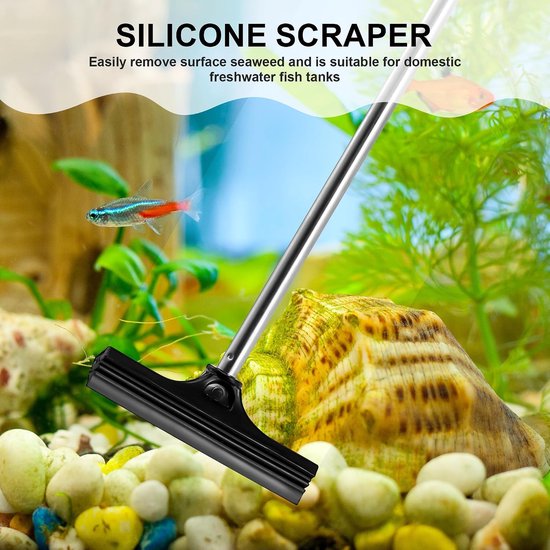 4 stuks aquascaping gereedschapsset, aquariumschaar, pincet en tang met opbergtas en visnet, roestvrij aquariumaccessoires voor je zoet- of zeewaterbekken — afbeelding 5