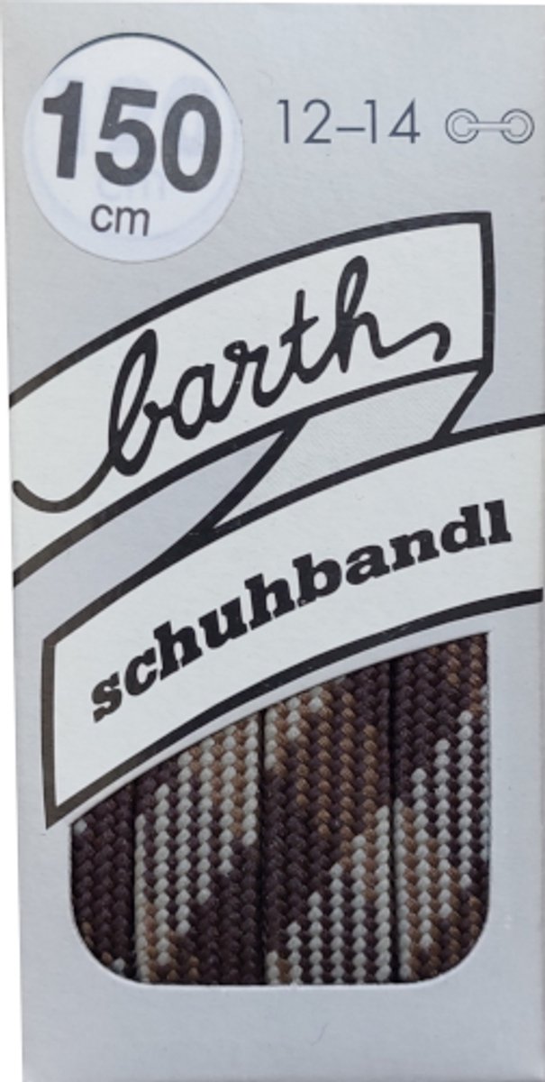 Barth Veter - Bruin/Cognac/Beige - Plat - Lengte 150 cm - Breedte 9 mm - Bergschoen - Wandelschoen - Schoenveter