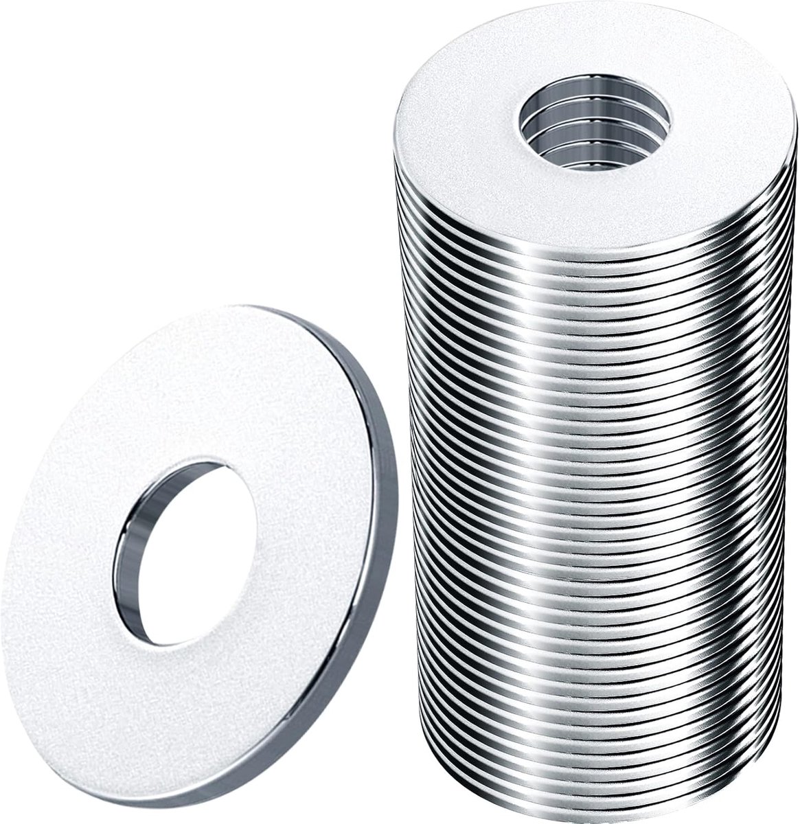 M12 sluitringen M12 x 37 mm 15 stuks roestvrij staal 304 A2 carrosserieringen sluitringen roestvrije U-ringen platte sluitringen voor schroeven, moeren, schroefdraadstang, bouten