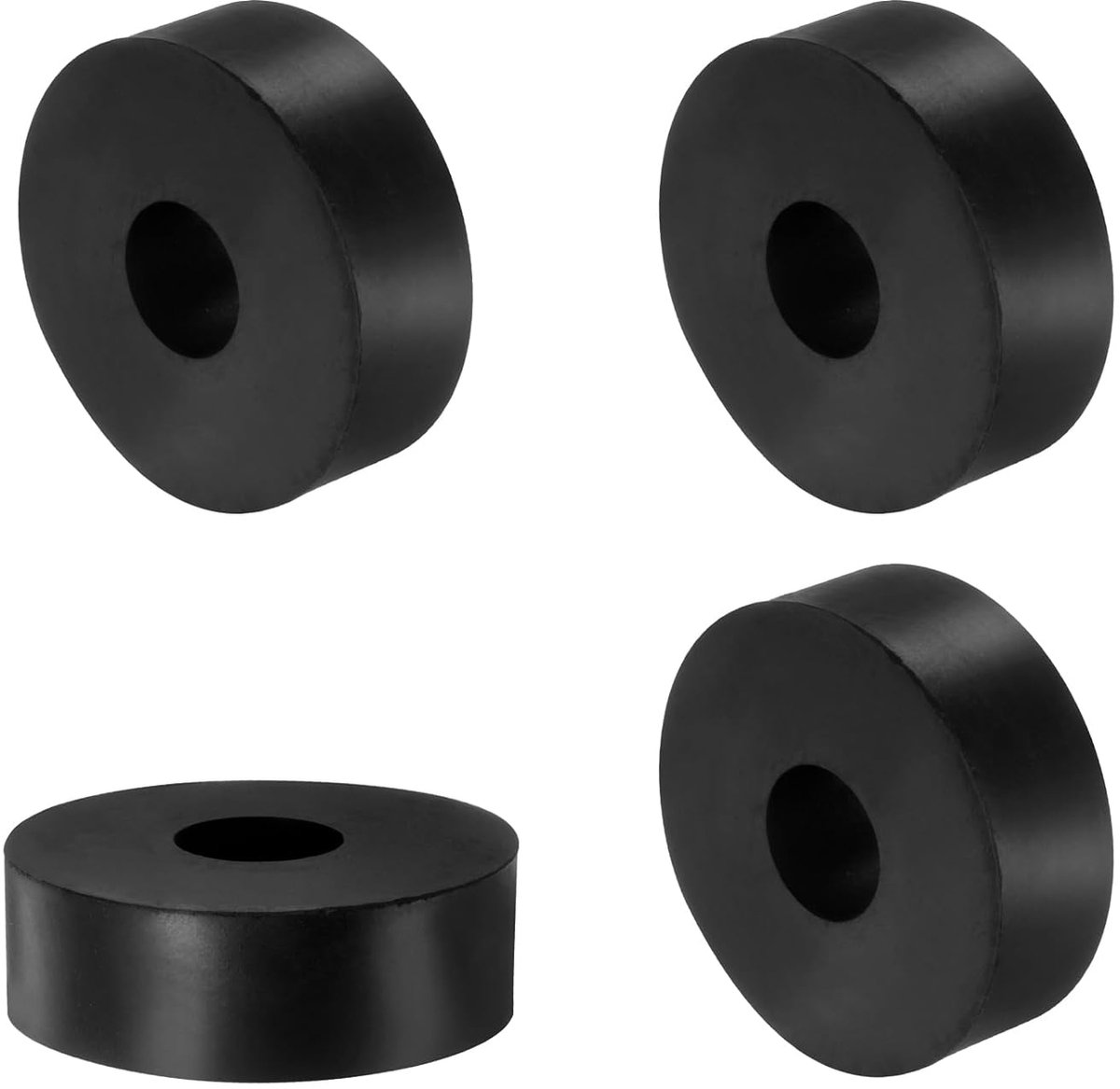 Rubberen sluitringen, rubberen afstandhouders, rubberen ringen, 60 mm buitendiameter x 15 mm binnendiameter x 30 mm hoogte, ronde dikke rubberen ringen, anti-vibratie-afstandhouders, 4 stuks