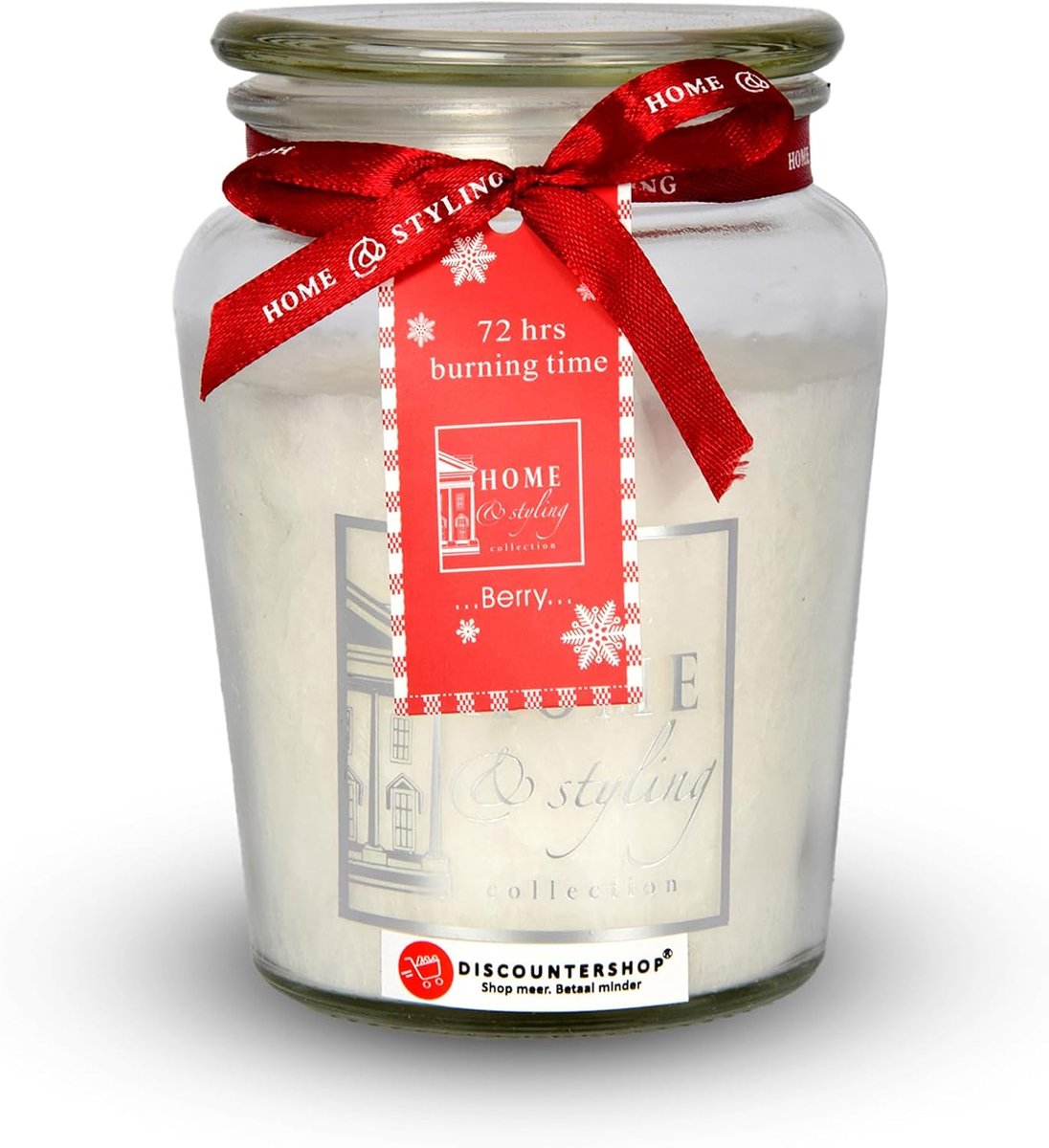 Geurkaars 945 g - witte glazen kaars - robuust en elegant - creëer een ontspannen sfeer - SnelShoppen