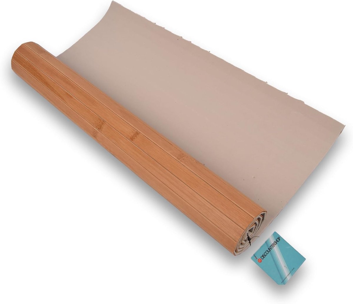 Antislip vloermat 80x50cm - lichtbruin bamboe - schimmelbestendig - beschermt meubels - SnelShoppen