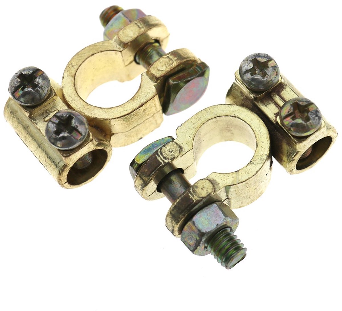 Klemmen voor auto of bestelwagen, koper, ronde connectors, klemmen